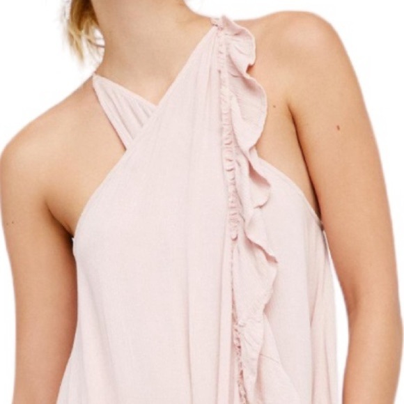 Free People Endless Summer Maxi Wrap Around Halter Dress Size Small Rose Pink - Picture 4 of 5